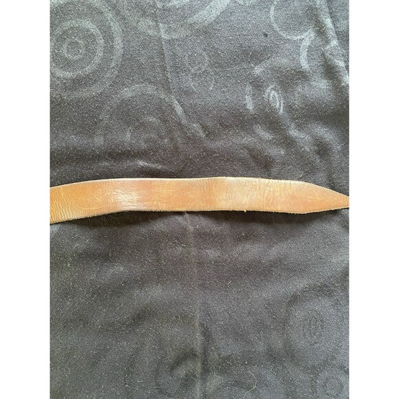 Vintage 60’s/70’s Leather Belt With Double Solid Brass Buckle. Daisy Cutout. OS. - Picture 9 of 15